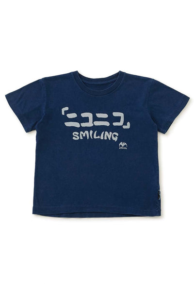 キッズ ニコニコ バッセン インディゴ Ｔシャツ - INDIGO