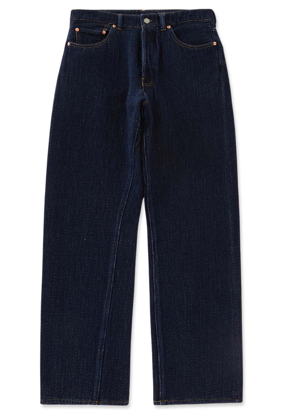 Flow jacquard denim jeans - INDIGO