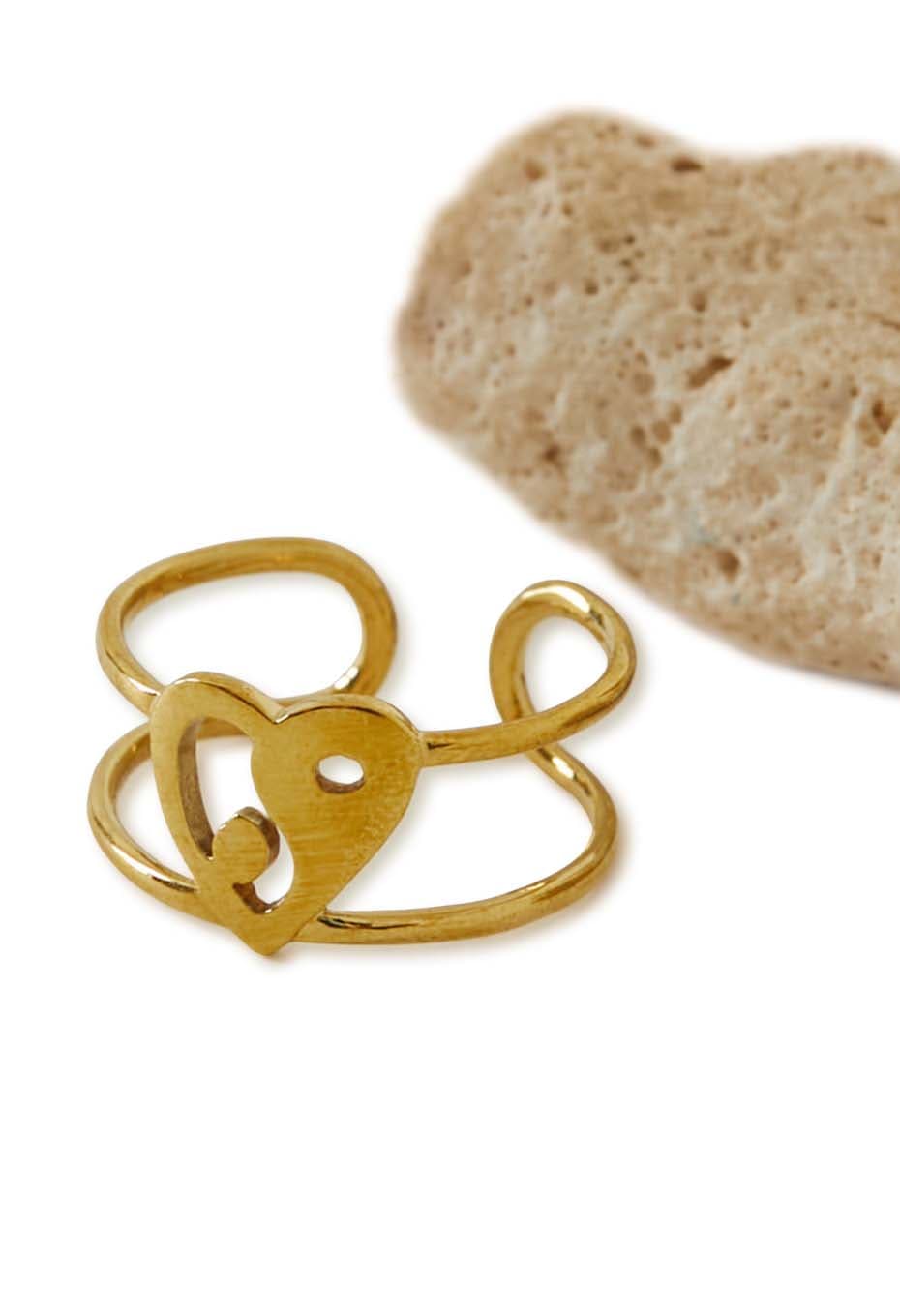 Heart in Yang BRASS Ring - BRONZE