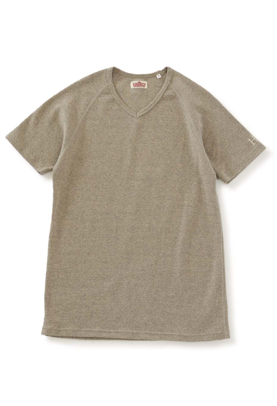 ストレッチフライス Vネックショートスリーブ Tシャツ - OATMEAL