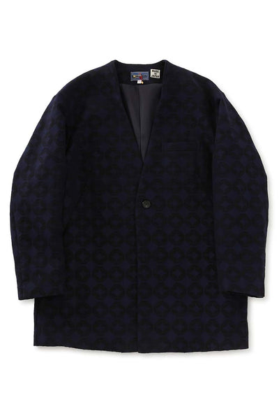 Shippou Jacquard 1B Collarless Jacket Women's - DARK NAVY