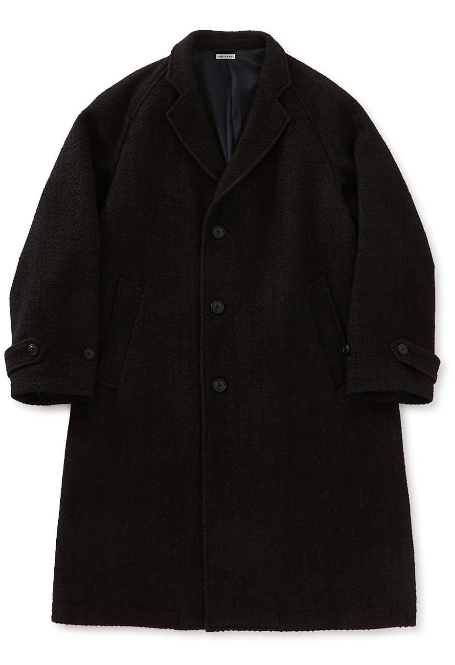 Roving tweed chester coat - DARK NAVY