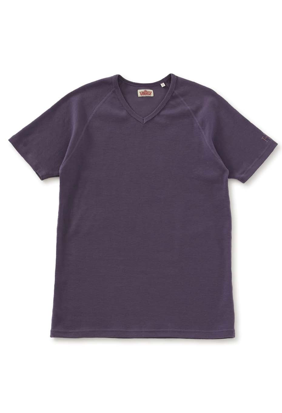 ストレッチフライス Vネックショートスリーブ Tシャツ - DK PURPLE