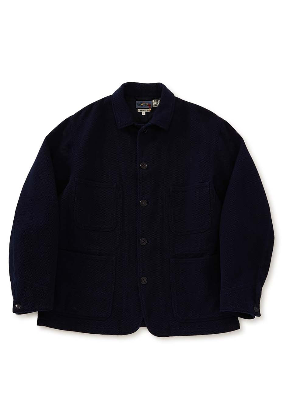 Woven Pure Indigo Light Sashiko Coverall - INDIGO