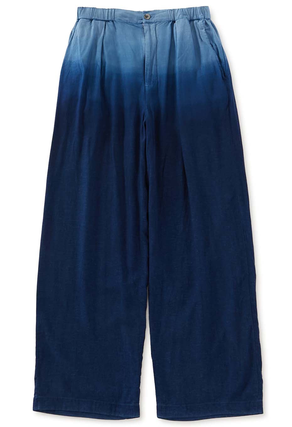 Indigo Tezome Gradient Linen Easy Pants - INDIGO