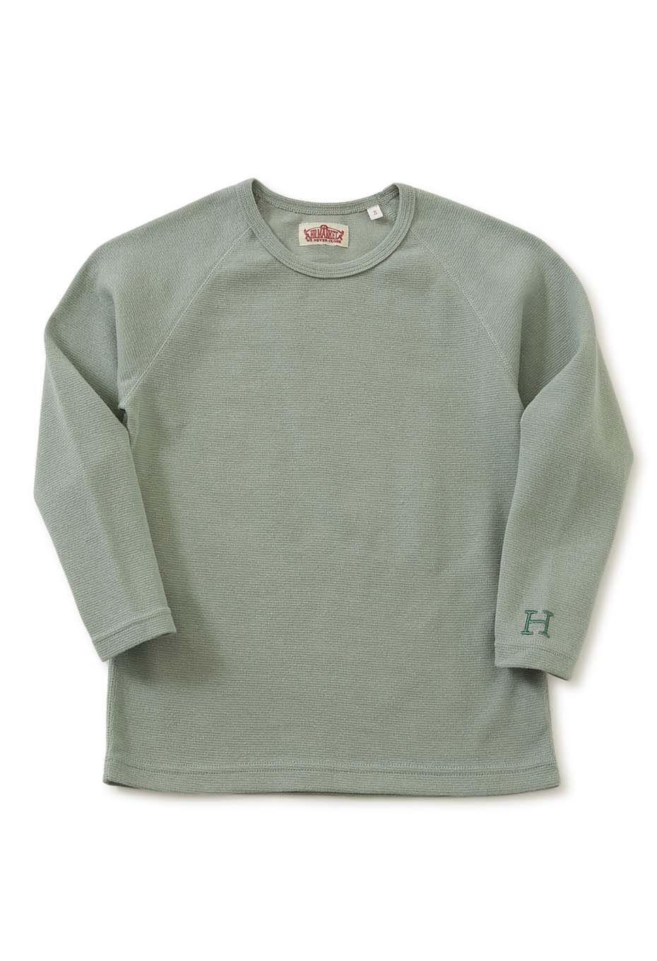 キッズ ストレッチフライス ロングスリーブ  Tシャツ - SAGE GREEN