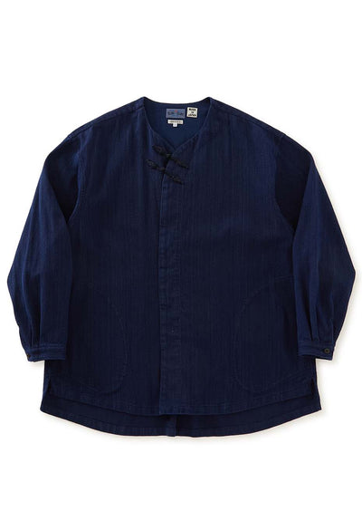カセゾメサシコ ノット ボタンシャツ - INDIGO