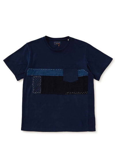 インディゴテゾメ パッチワーク Tシャツ - INDIGO