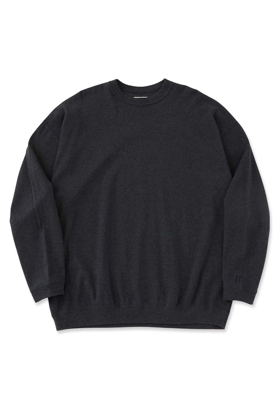 Stretch Fraise 9.5oz Hemrib Long Sleeve T-Shirt - CHARCOAL