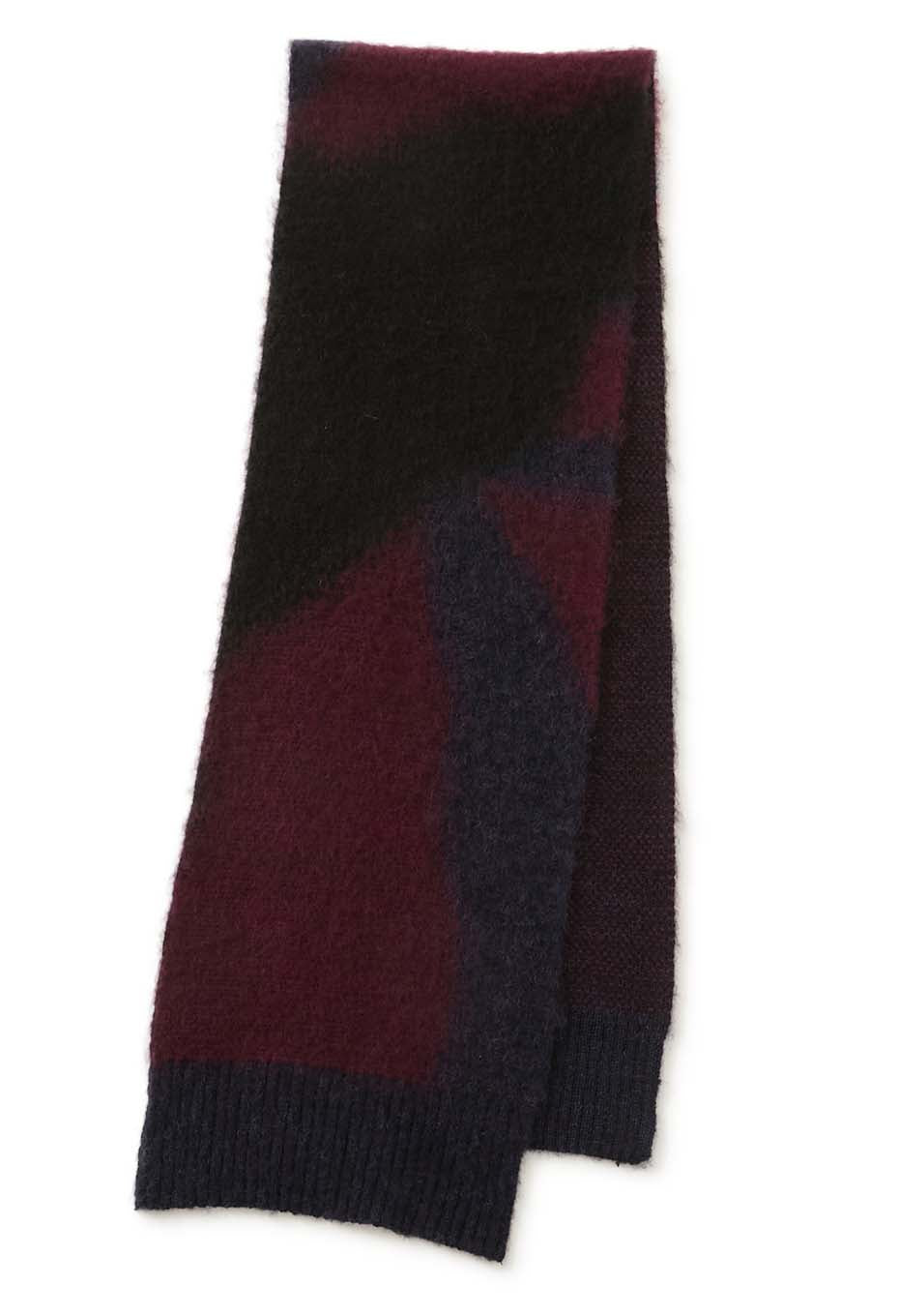 シャギーグラデーション ニットマフラー - DARK NAVY