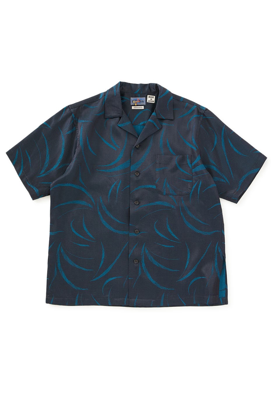 メブキサテン ショートスリーブ オープンカラーシャツ - DARK NAVY
