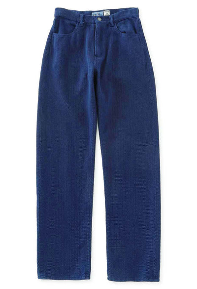 Woven Pure Indigo Light Sashiko Jeans - INDIGO