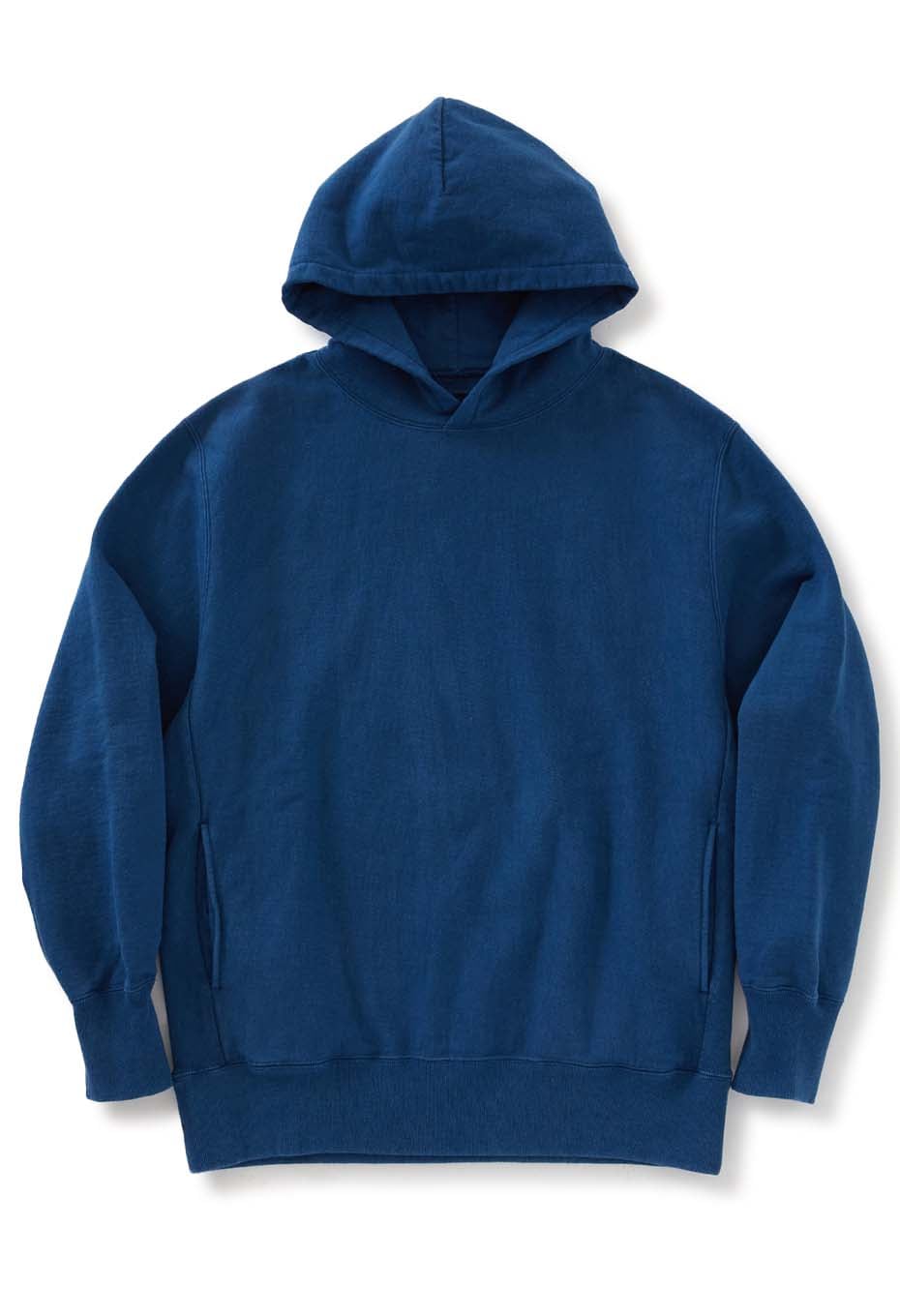 Organic Urake Tezome Sweat Pull Hoodie - BLUE