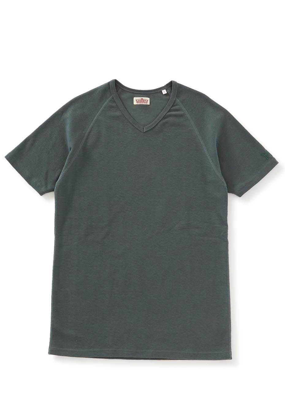 ストレッチフライス Vネックショートスリーブ Tシャツ - GREEN
