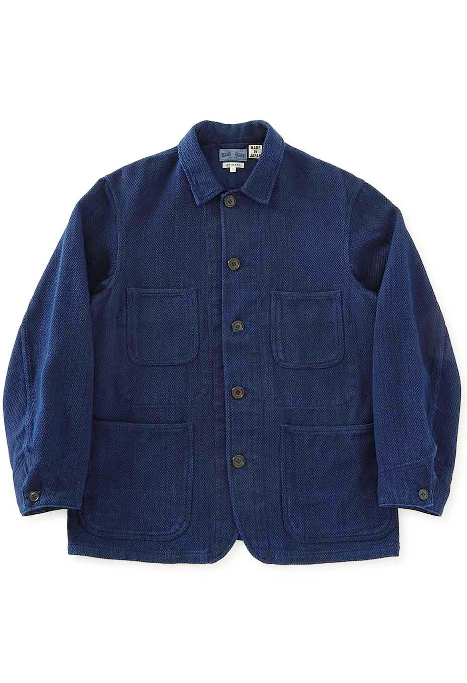 Woven Pure Indigo Light Sashiko Coverall - INDIGO