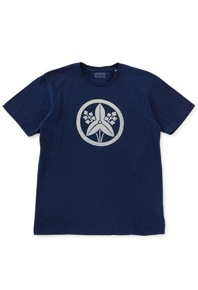 オモダカバッセン インディゴTシャツ - INDIGO
