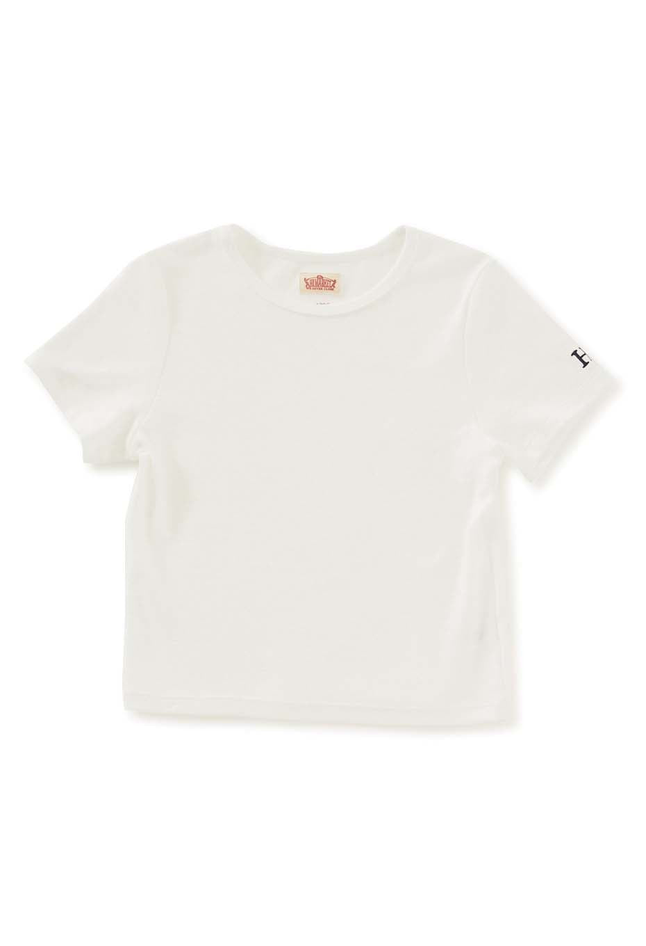 ストレッチフライス クロップド ショートスリーブ  Tシャツ ウィメンズ - WHITE