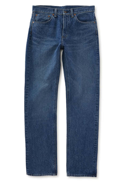 Selvedge denim fade slim straight jeans - BLUE