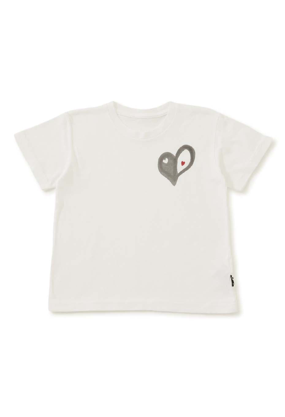 キッズ ボカシハート Tシャツ - WHITE