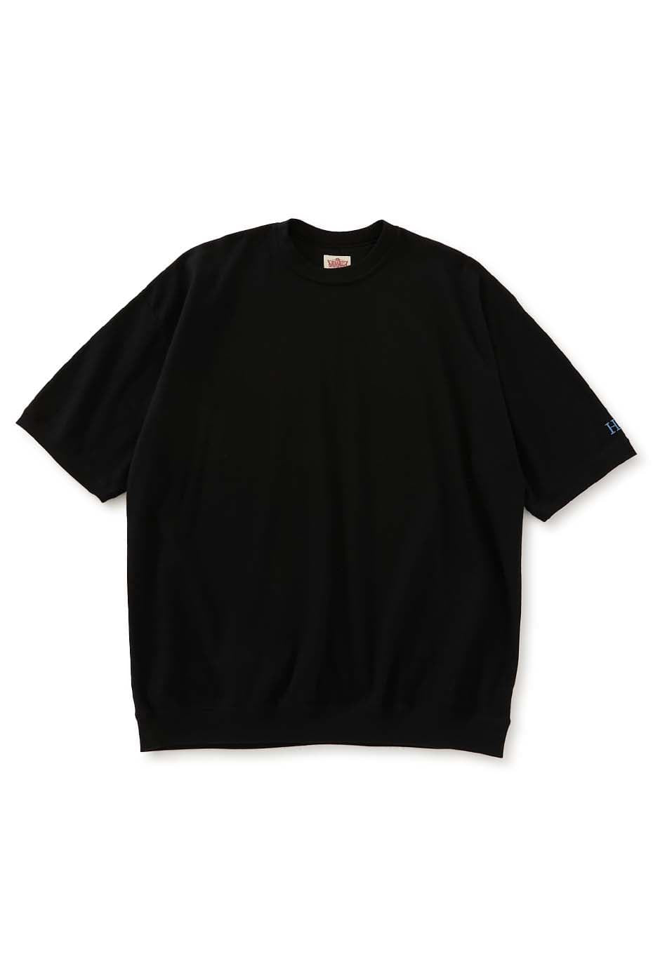 ストレッチフライス ヘムリブ ショートスリーブ Tシャツ - BLACK