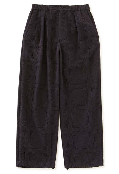Mizuhiki lace draw straight pants - DARK NAVY