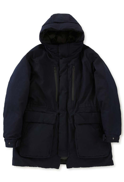 Indigo nylon satin recycled down jacket - INDIGO