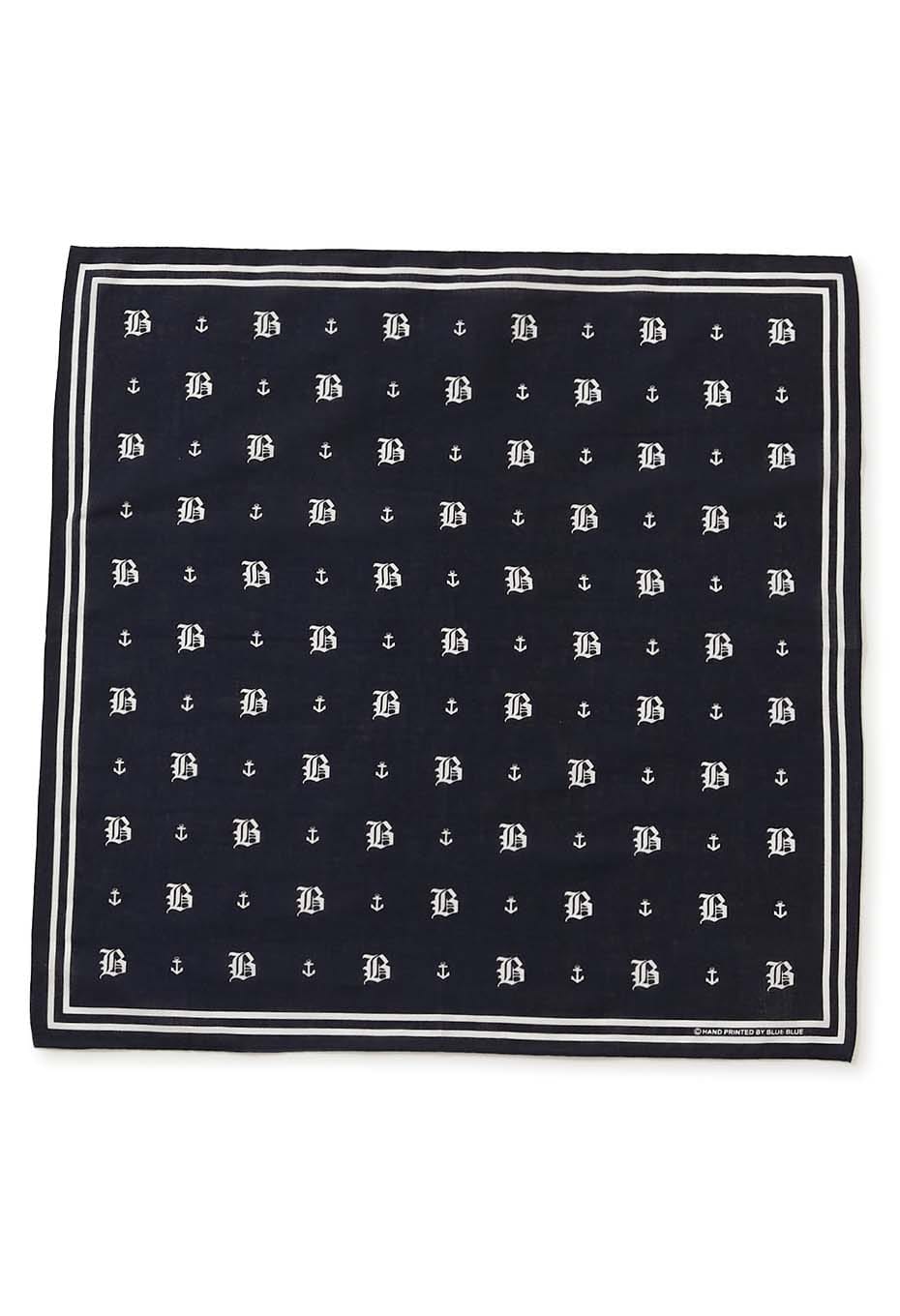 OLD ENGLISH B & ANCHOR MONOGRAM BANDANA - DARK NAVY