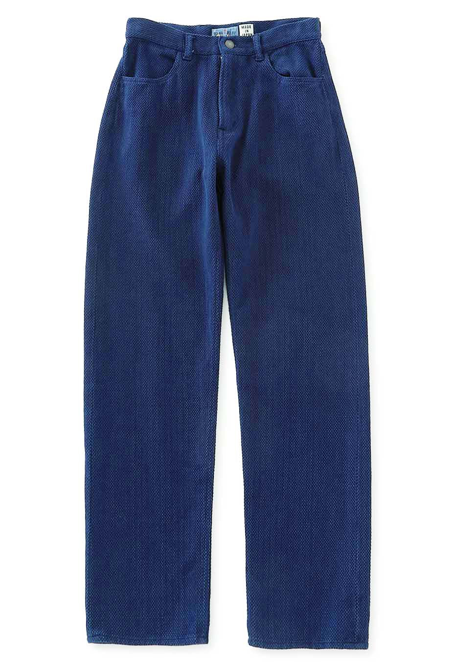 Woven Pure Indigo Light Sashiko Jeans - INDIGO