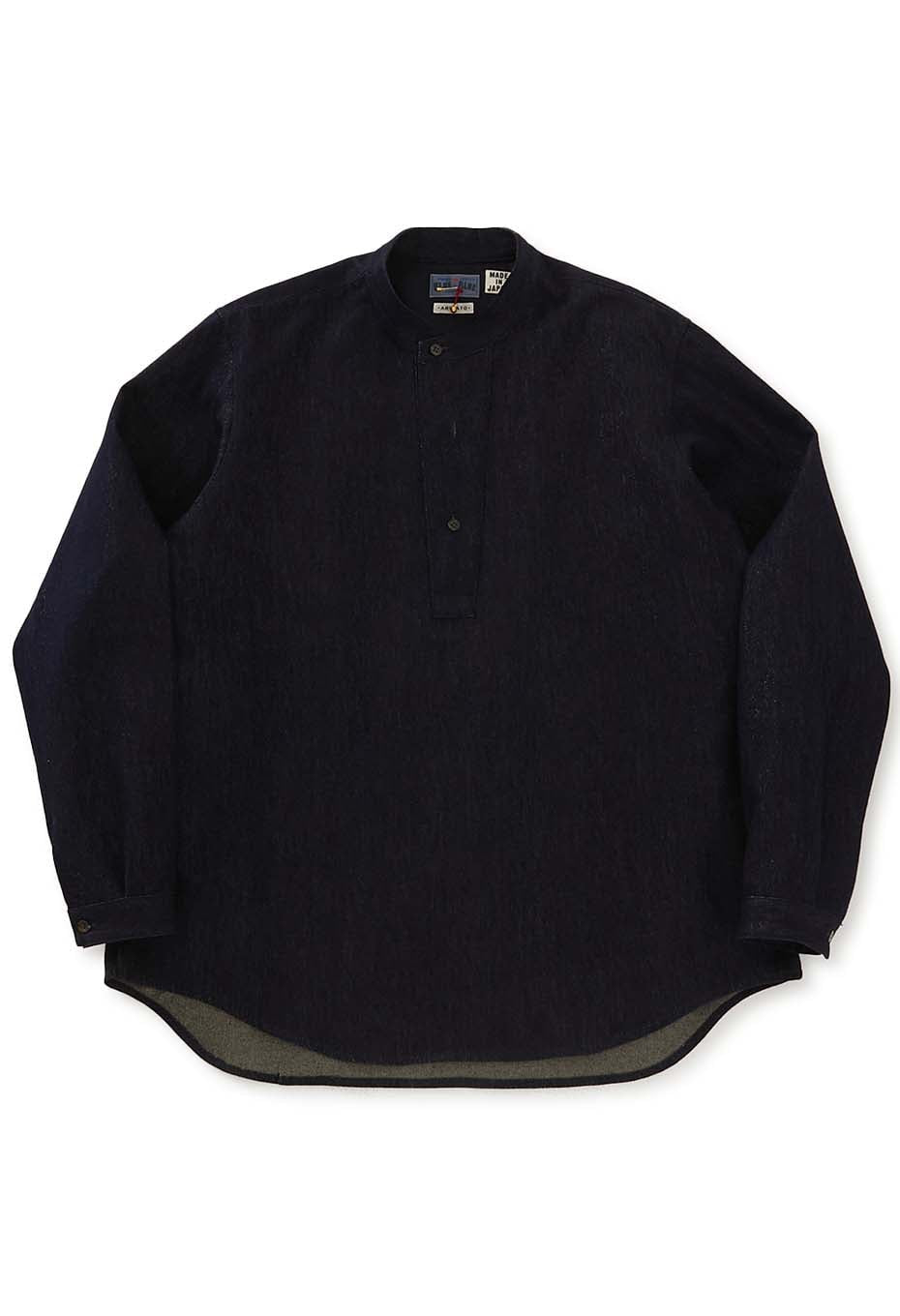 ゴールドヤーンインディゴ プルオーバーロングスリーブシャツ - INDIGO