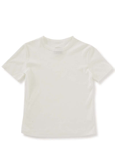 オーガニックコットン ソフトフライス Tシャツ ウィメンズ - WHITE