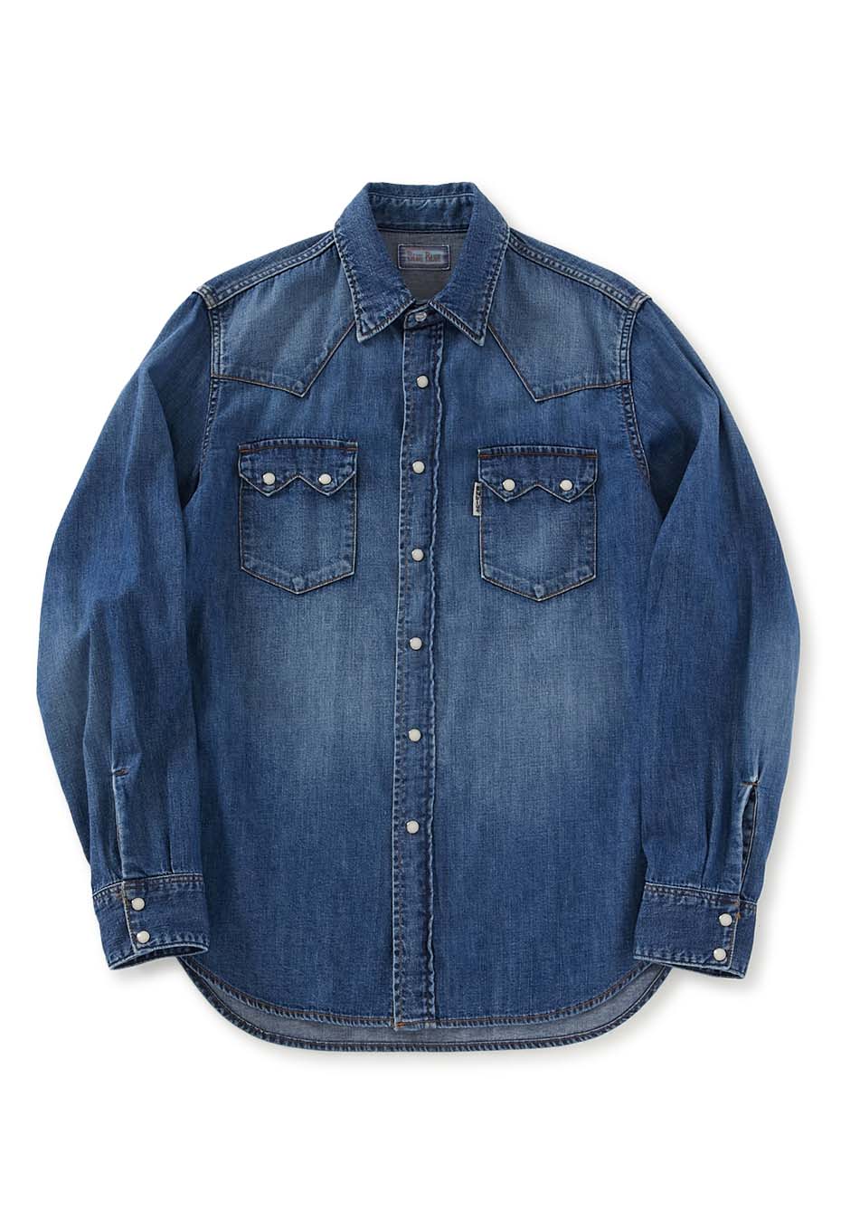 ST814 Light Denim Roper Wash Western Shirt - BLUE