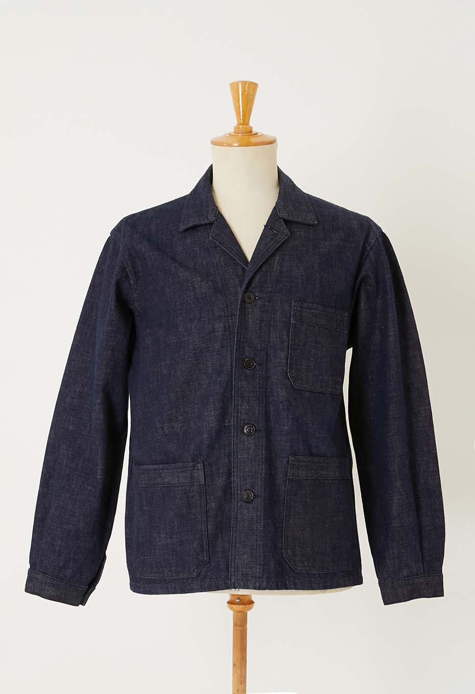 JAPAN DORAKU Natural Woven Pure Indigo  Selvedge denim work jacket - INDIGO