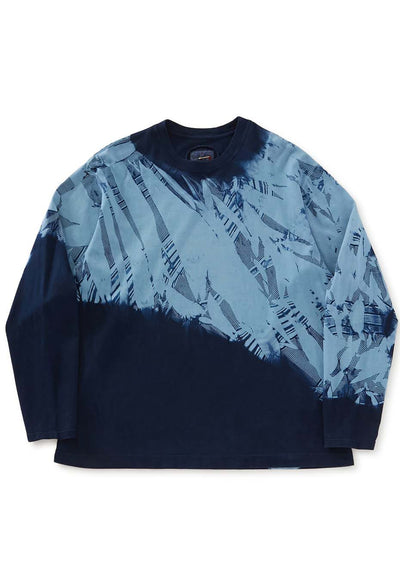 Woven Pure Indigo Itajime long sleeve T-shirt - INDIGO