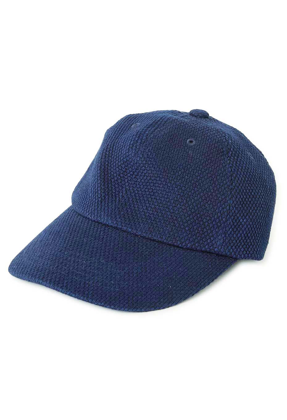 Woven Pure Indigo Light Sashiko Cap - INDIGO