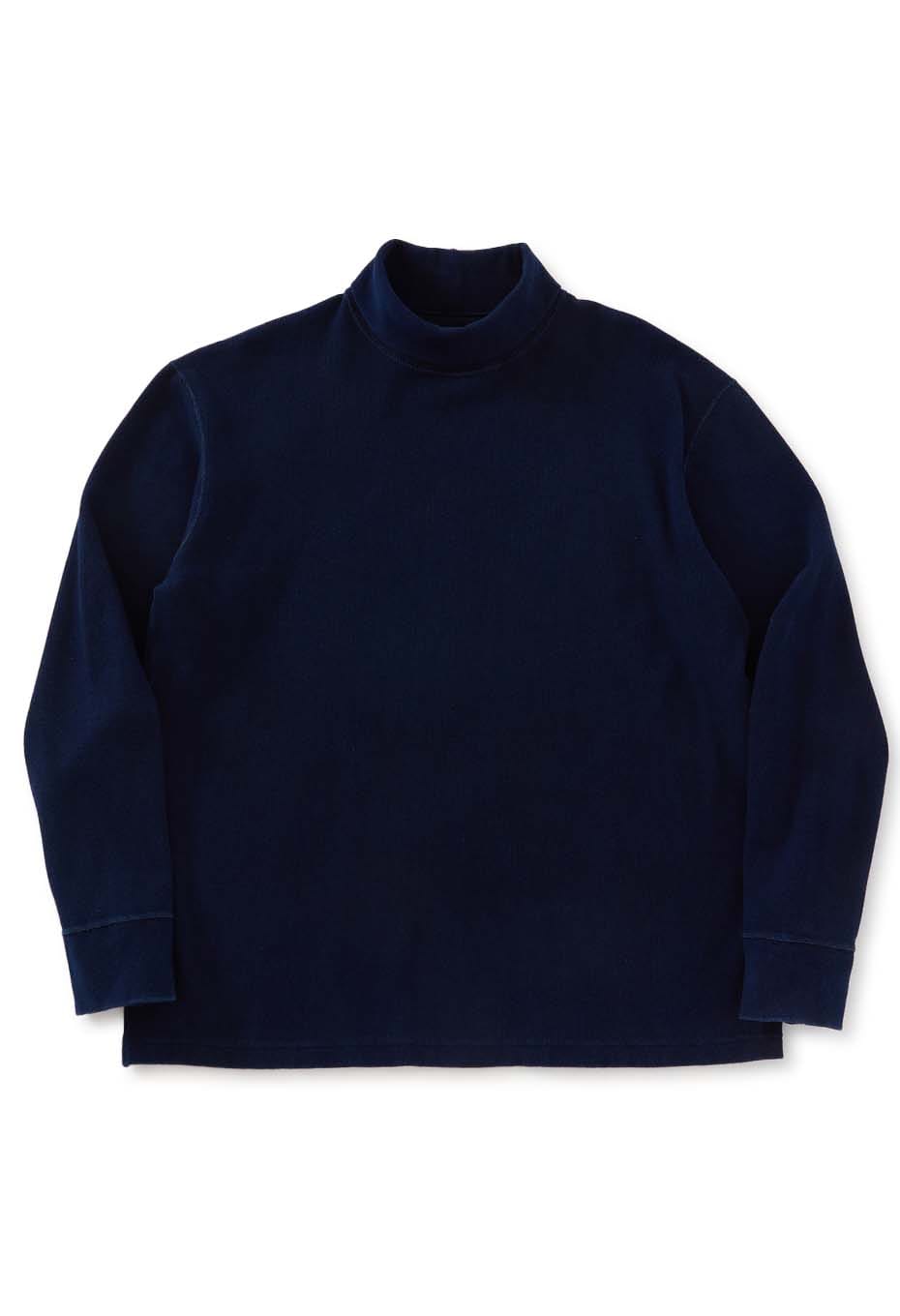 Mullite Teleco Tezome Needle Stitch Turtleneck T-shirt Unisex - INDIGO