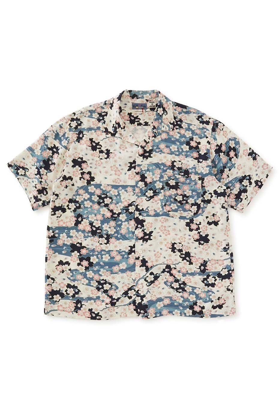 Sakura Nagare short sleeve shirt - WHITE