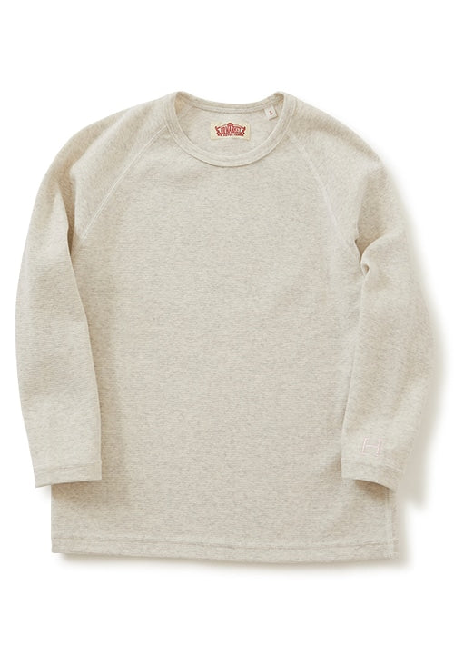 キッズ ストレッチフライス ロングスリーブ  Tシャツ - NATURAL