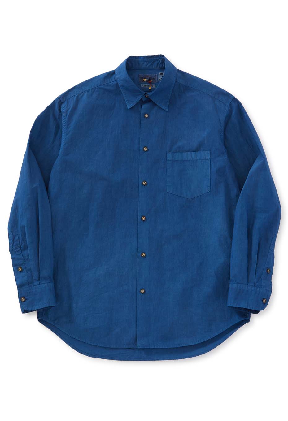 organic cotton Woven Pure Indigo  Regular collar shirt - INDIGO