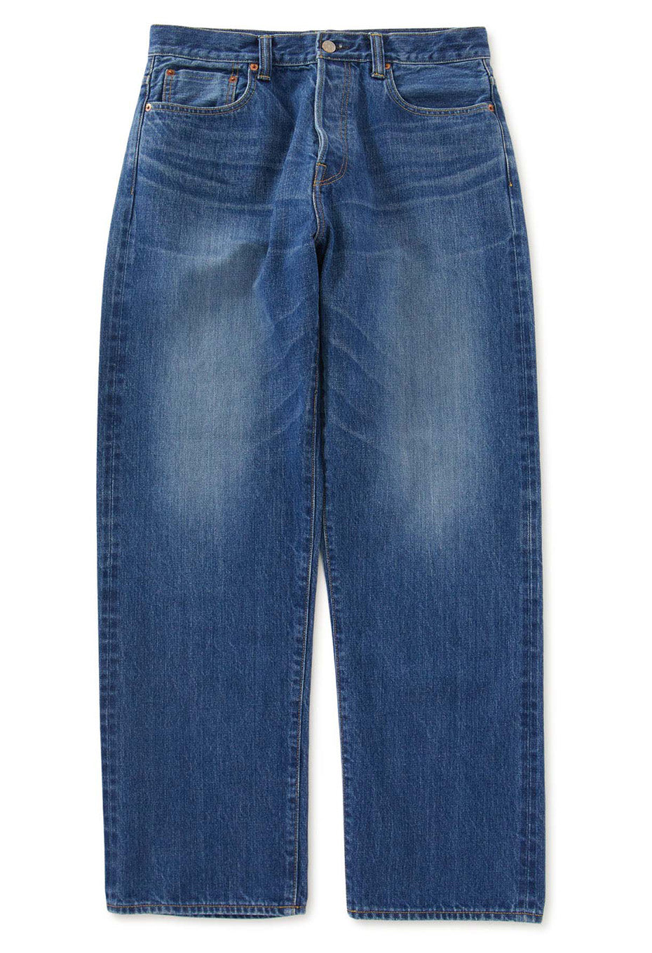 PP02 MODスーピマセルビッチデニム ワイドジーンズ /FADE WASH - BLUE