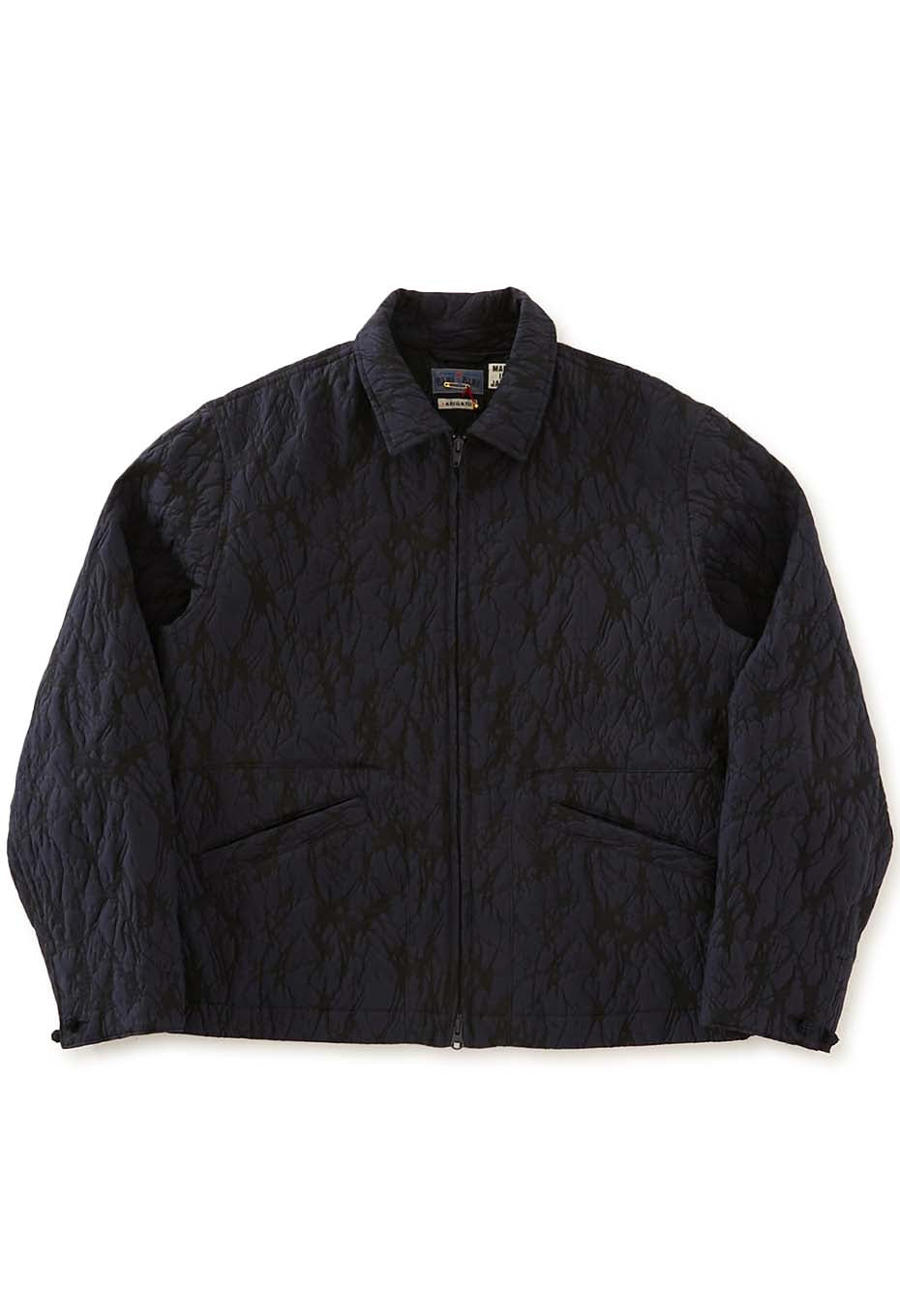 ガラスジャカード ジップアップジャケット - DARK NAVY