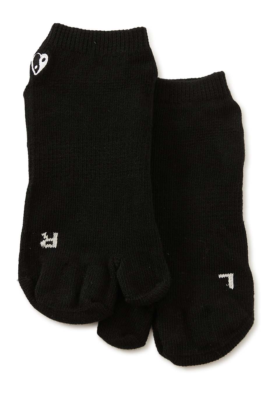OKURA Invisible Five Toe Socks Tabi Ankle Socks - BLACK