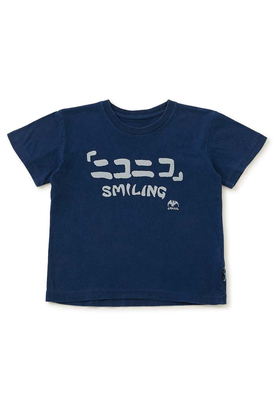 キッズ ニコニコ バッセン インディゴ Ｔシャツ - INDIGO