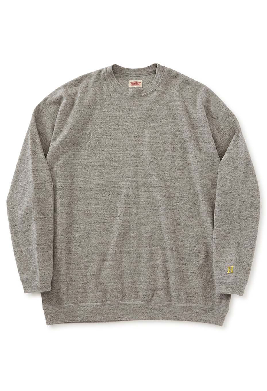 Stretch Fraise 9.5oz Hemrib Long Sleeve T-Shirt - GRAY