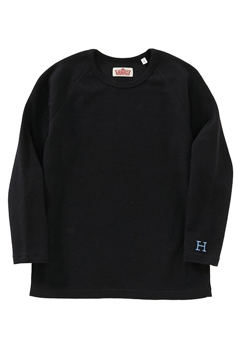キッズ ストレッチフライス ロングスリーブ  Tシャツ - BLACK