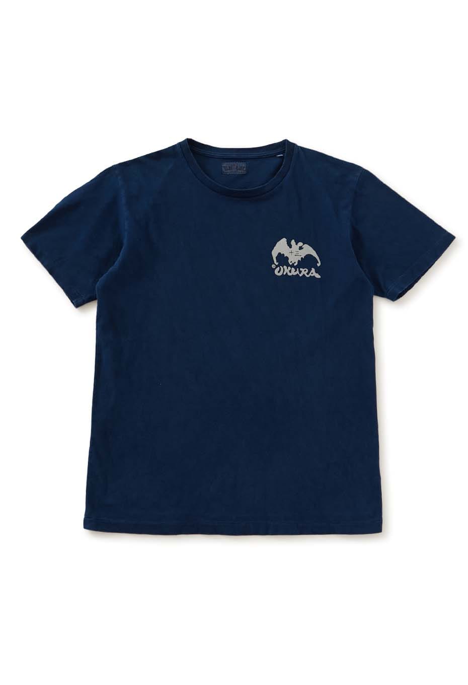 晴姿 バッセンバックプリント インディゴ Ｔシャツ - INDIGO