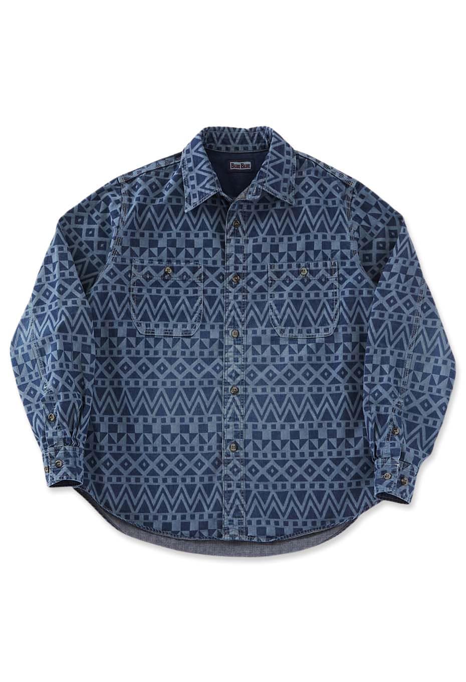 Geometry Print 2 Pocket Work Shirt - ONE