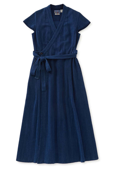 Kasezome Sashiko Wrap dress – INDIGO