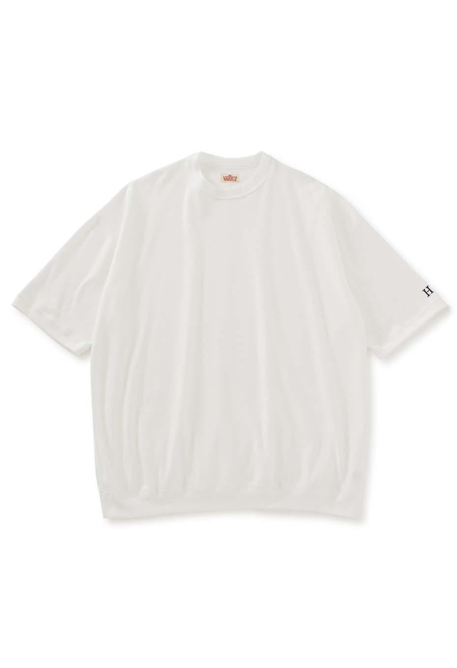 ストレッチフライス ヘムリブ ショートスリーブ Tシャツ - WHITE