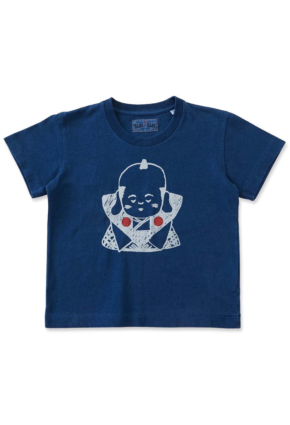 OKURA フクスケ インディゴキッズ ショートスリーブTシャツ - INDIGO