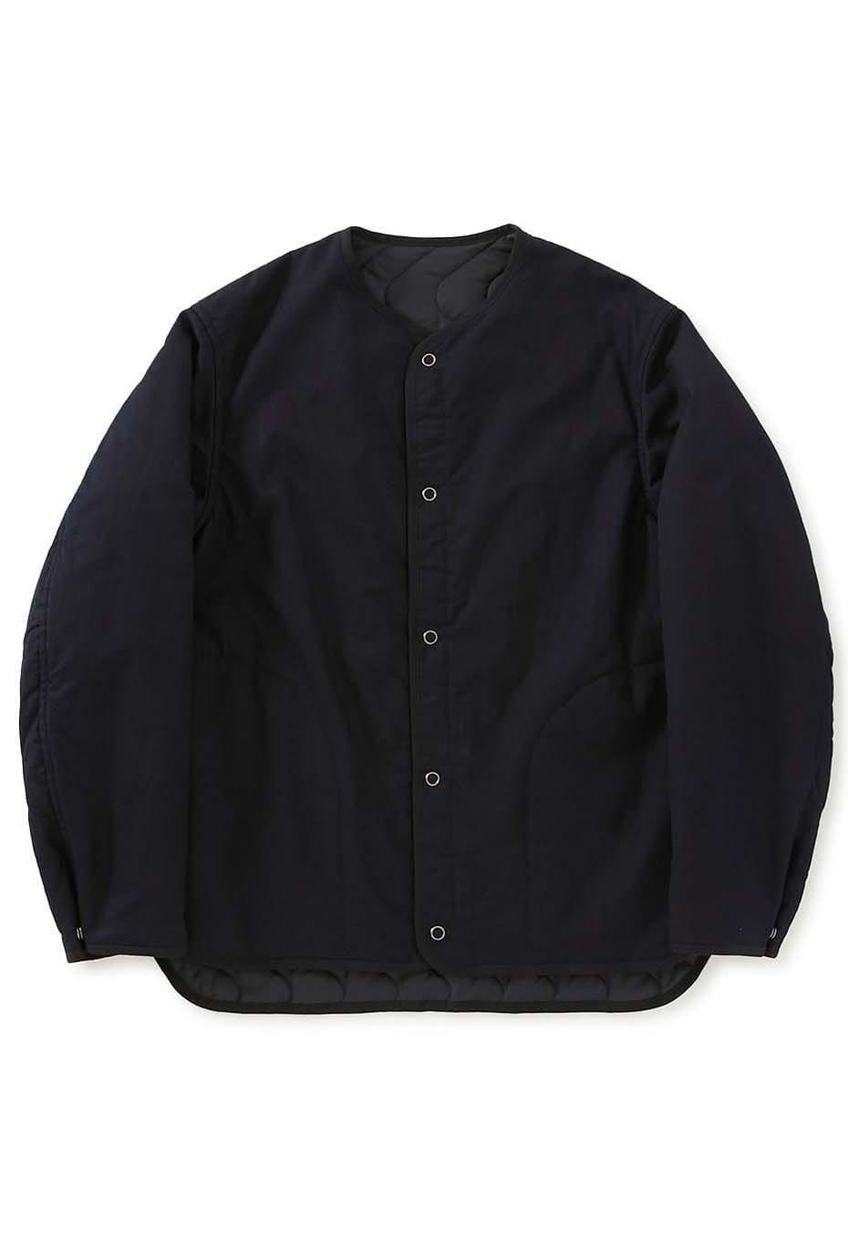 インディゴナイロンサテン カゼナミ キルトジャケット - INDIGO